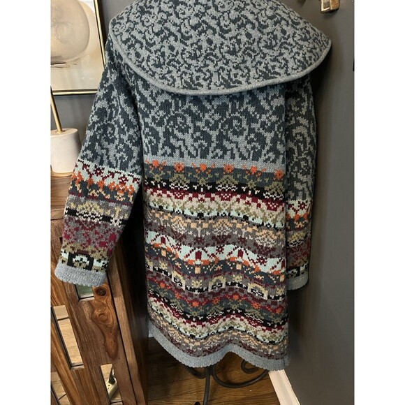 Sundance Cardigan Sweater Coat Nouveau Copenhagen Lambswool Fair Isle duster M - Picture 7 of 7